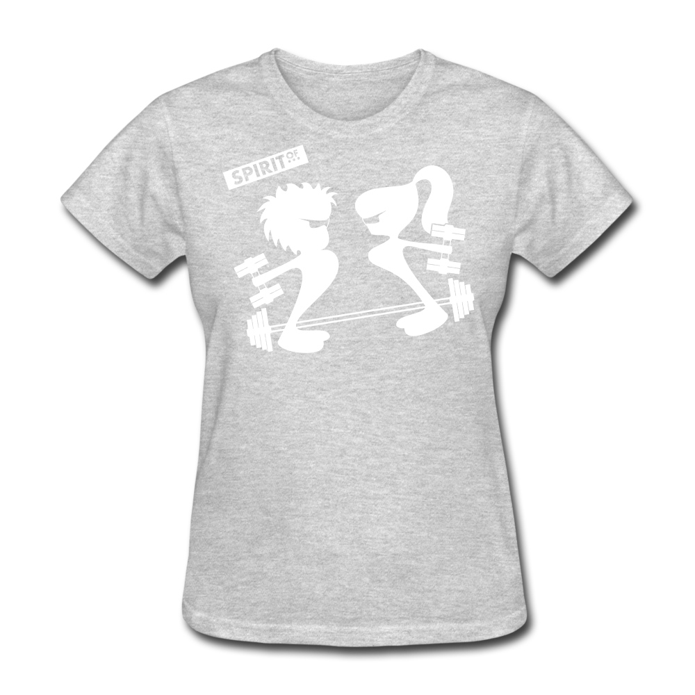 Camiseta Básica 180 (Mujer) - Spiritof TBox & Gym S White - gris jaspeado