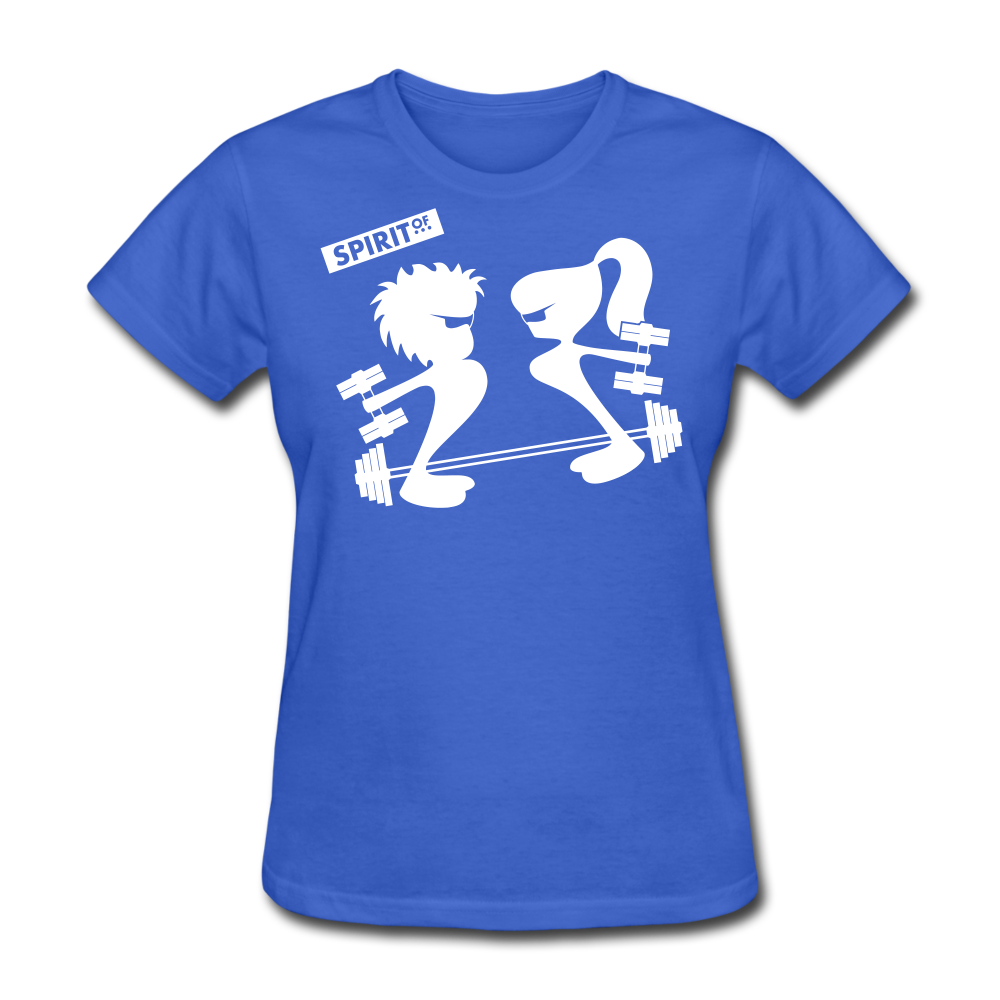 Camiseta Básica 180 (Mujer) - Spiritof TBox & Gym S White - azul real