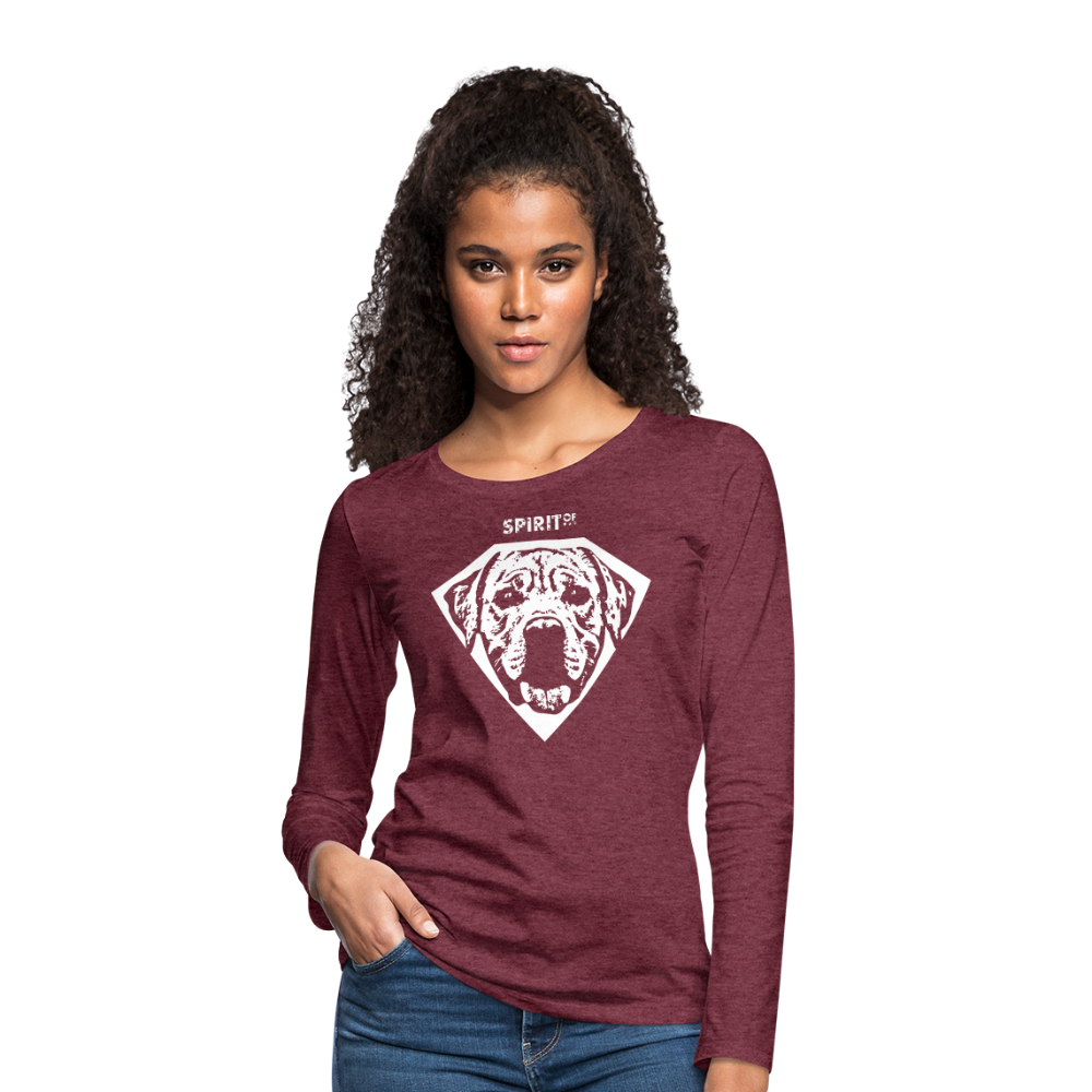 Camiseta Manga Larga 150 (Mujer) - Spiritof Logan T Footprint C White - rojo bordeaux salpicado