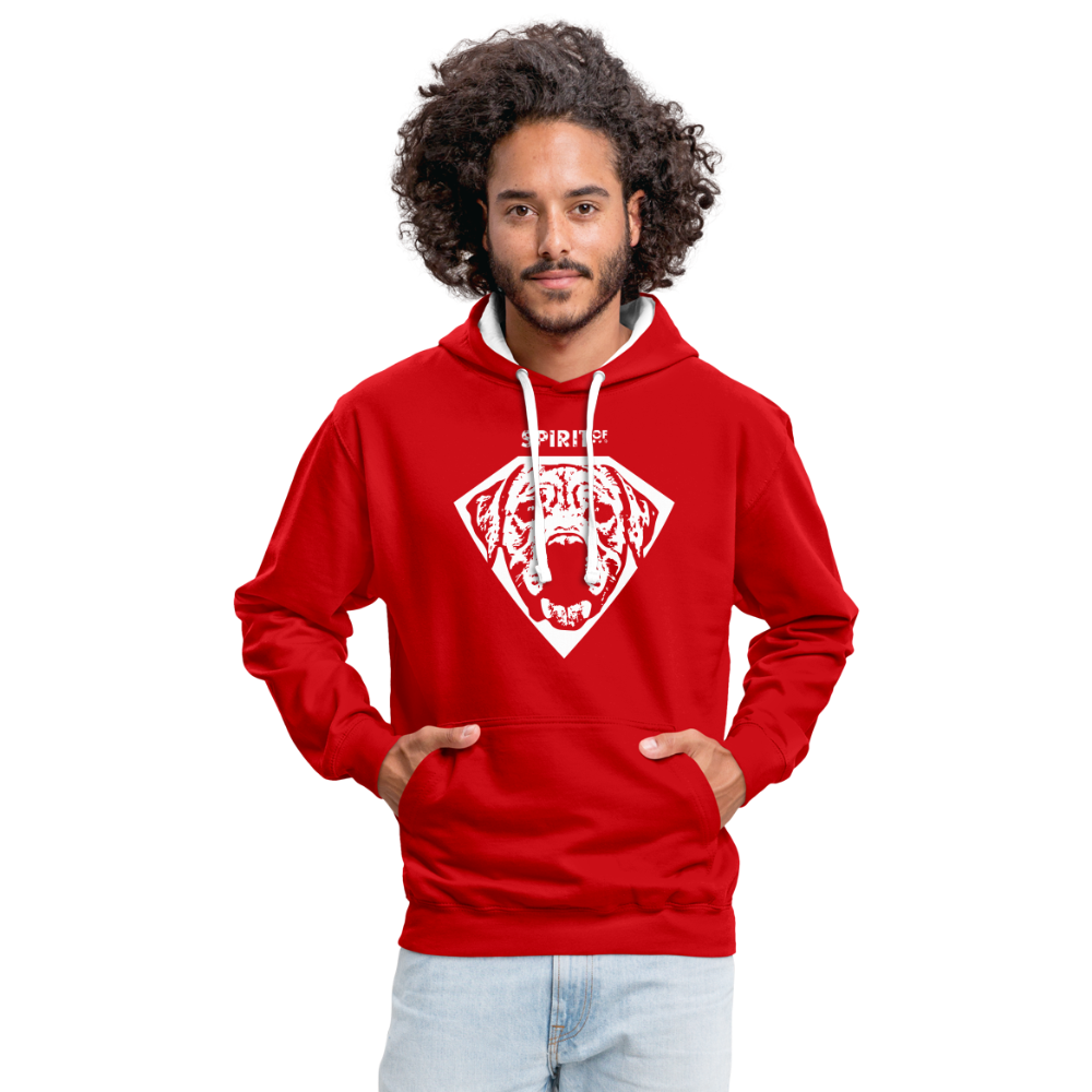 Sudadera Contraste Rojo/Blanco (Unisex) - Spiritof Logan T Footprint C White - rojo/blanco