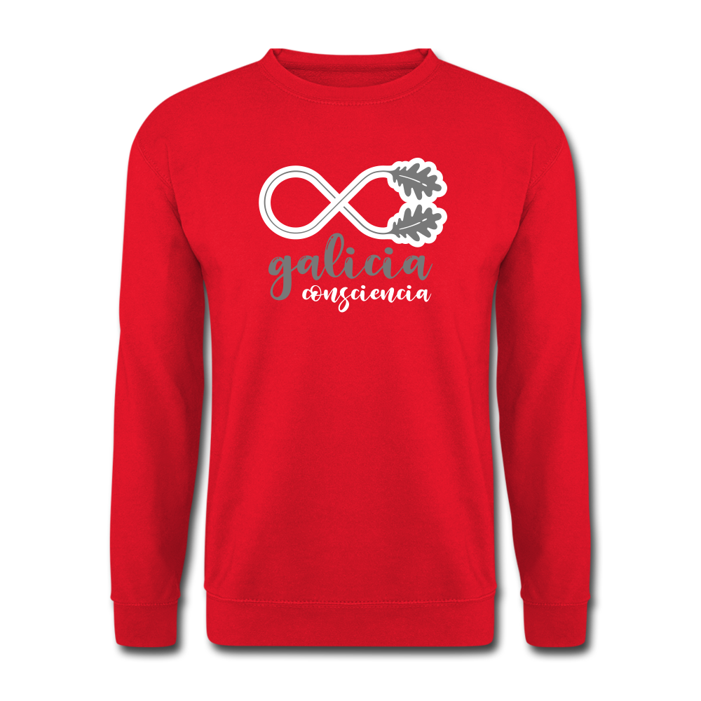 Sudadera (Unisex) - Conciencia Galicia Grey&White - red