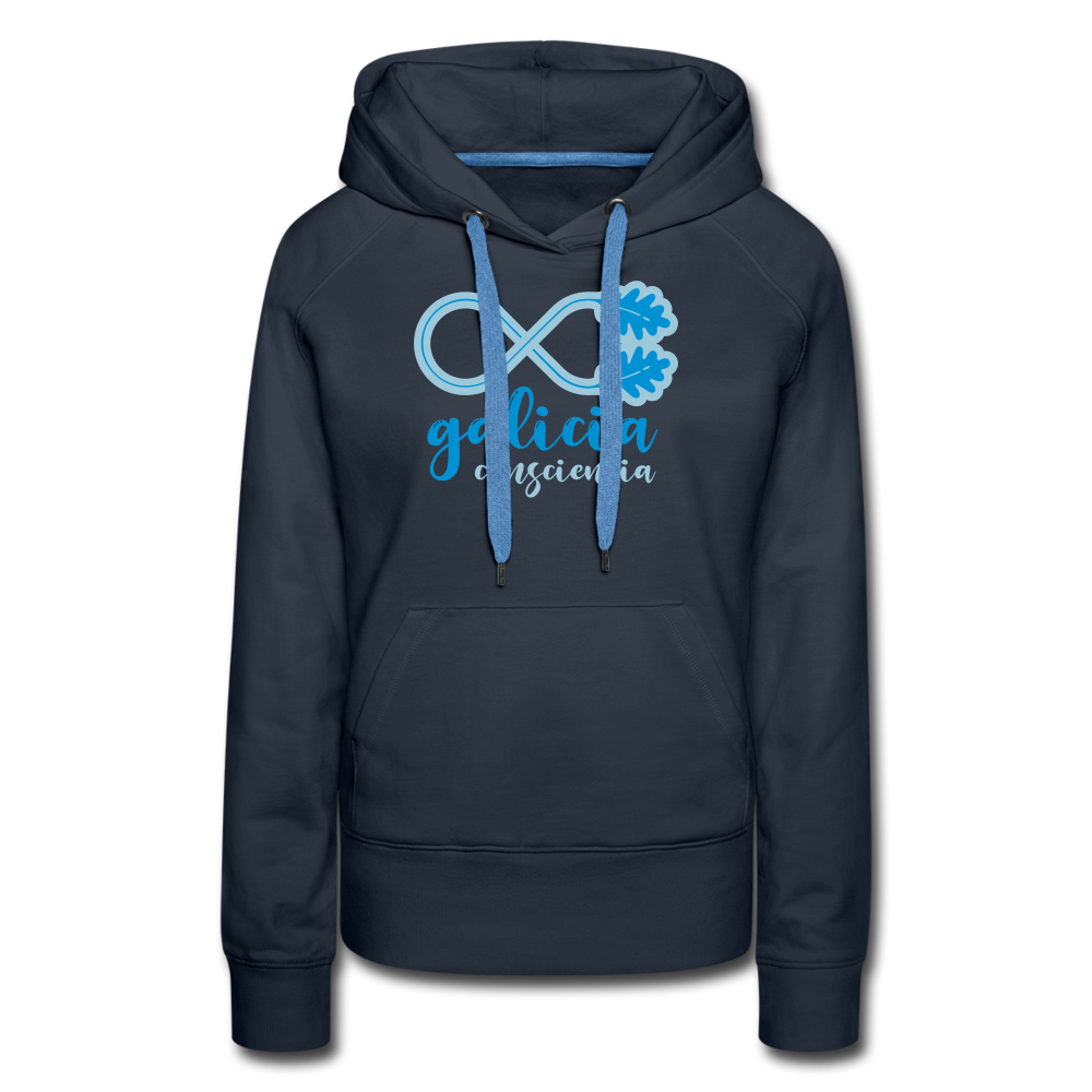 Sudadera Azul Marino con capucha (Mujer) - Consciencia Galicia LightBlue&SkyBlue - navy