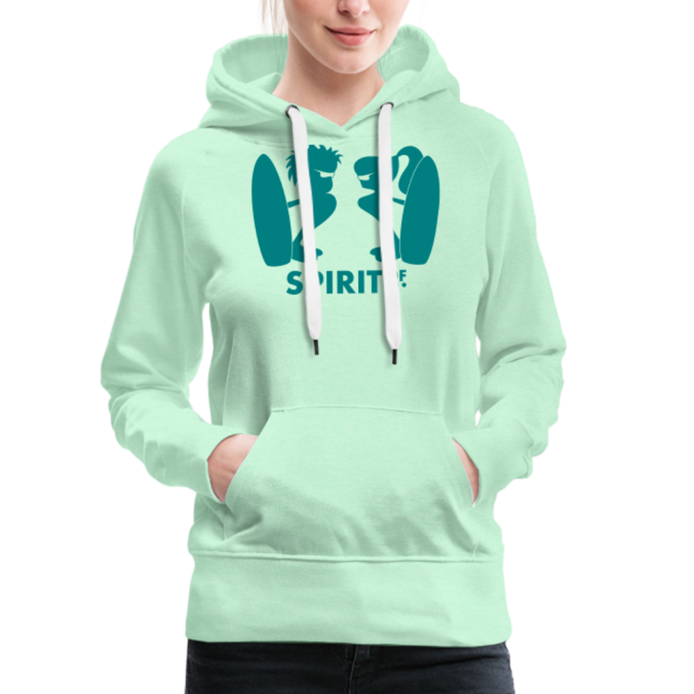 Sudadera Verde Menta Claro con capucha (Mujer) - Spiritof Surf GreenEmerald Shapes - light mint