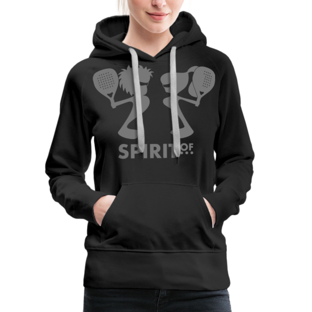 Sudadera Negra con capucha (Mujer) - Spiritof Pádel Grey Shapes - black