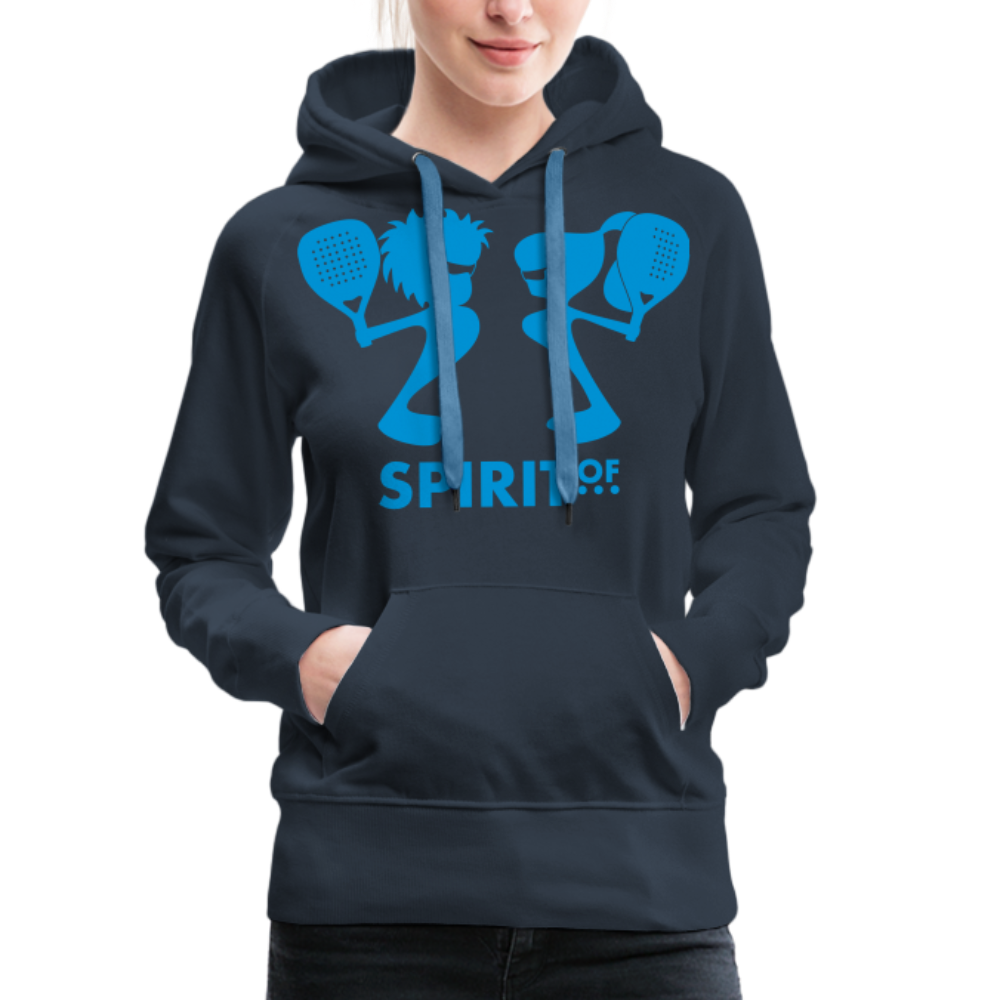 Sudadera Azul Marino con capucha (Mujer) - Spiritof Pádel LightBlue Shapes - navy