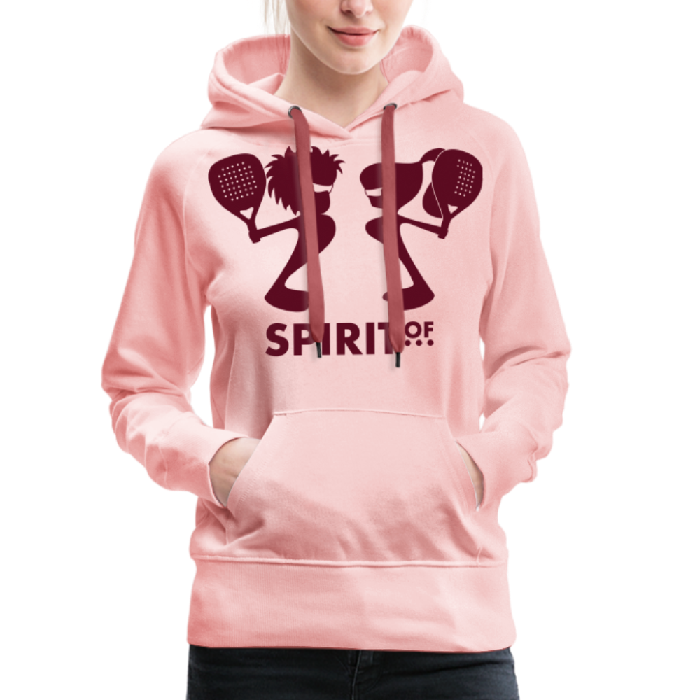 Sudadera Rosa Cristal con capucha (Mujer) - Spiritof Pádel Burgundy Red Shapes - crystal pink
