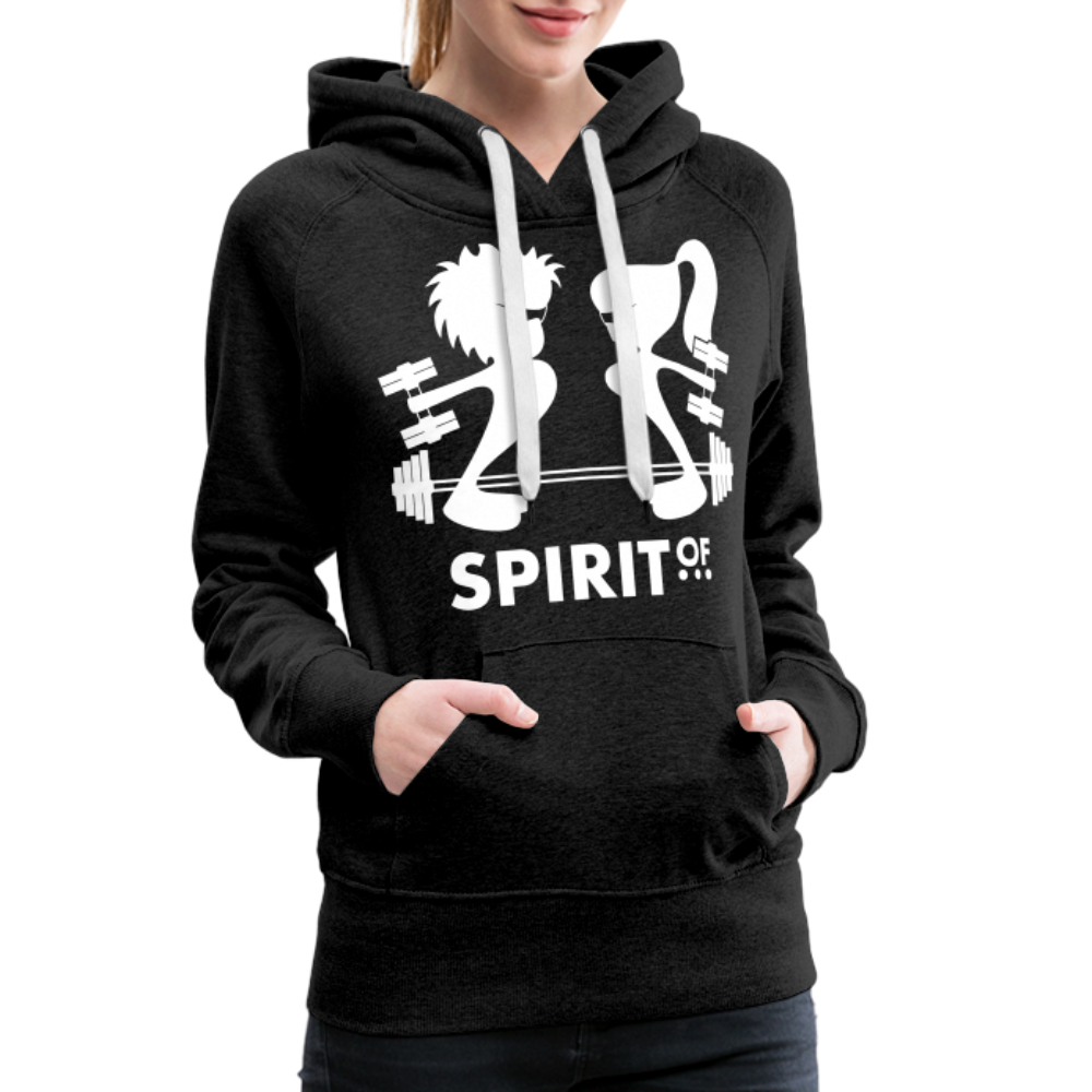 Sudadera Antracita con capucha (Mujer) - Spiritof Gym White Shapes - charcoal grey
