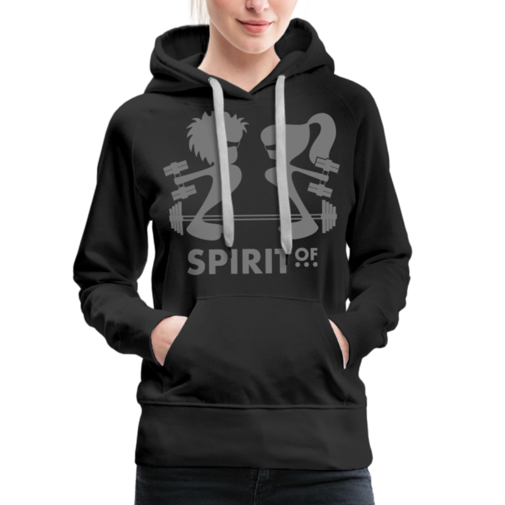 Sudadera Negra con capucha (Mujer) - Spiritof Gym Grey Shapes - black