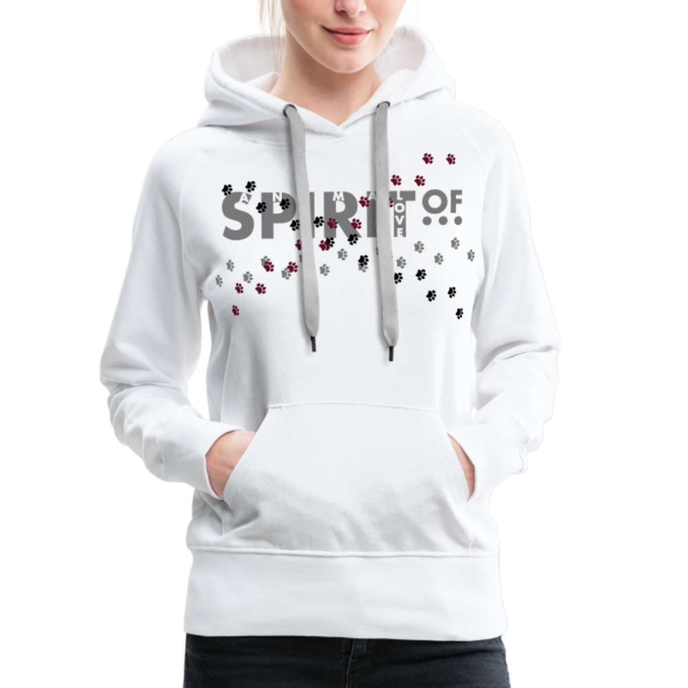 Sudadera Blanca con capucha (Mujer) - Spiritof AnimaLove Grey&White (FootPrints) - white