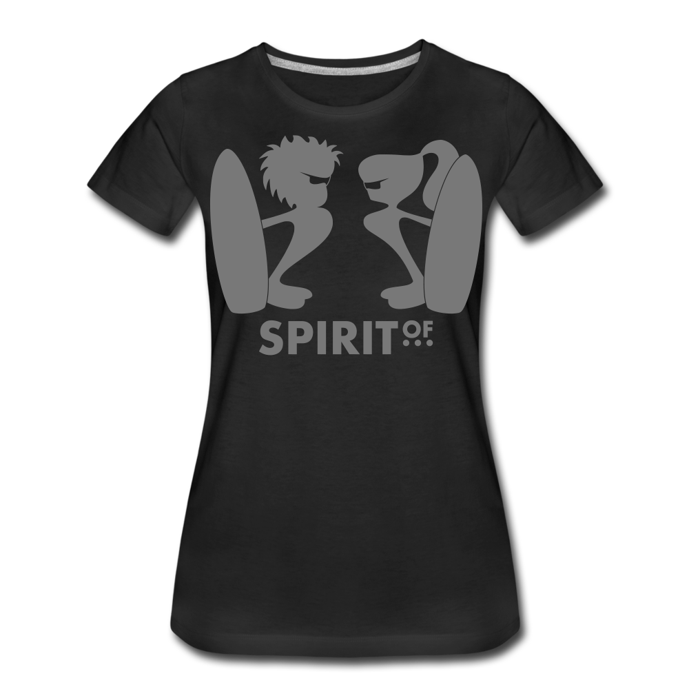 Camiseta Básica 150 Negra (Mujer) - Spiritof Surf Grey Shapes - black