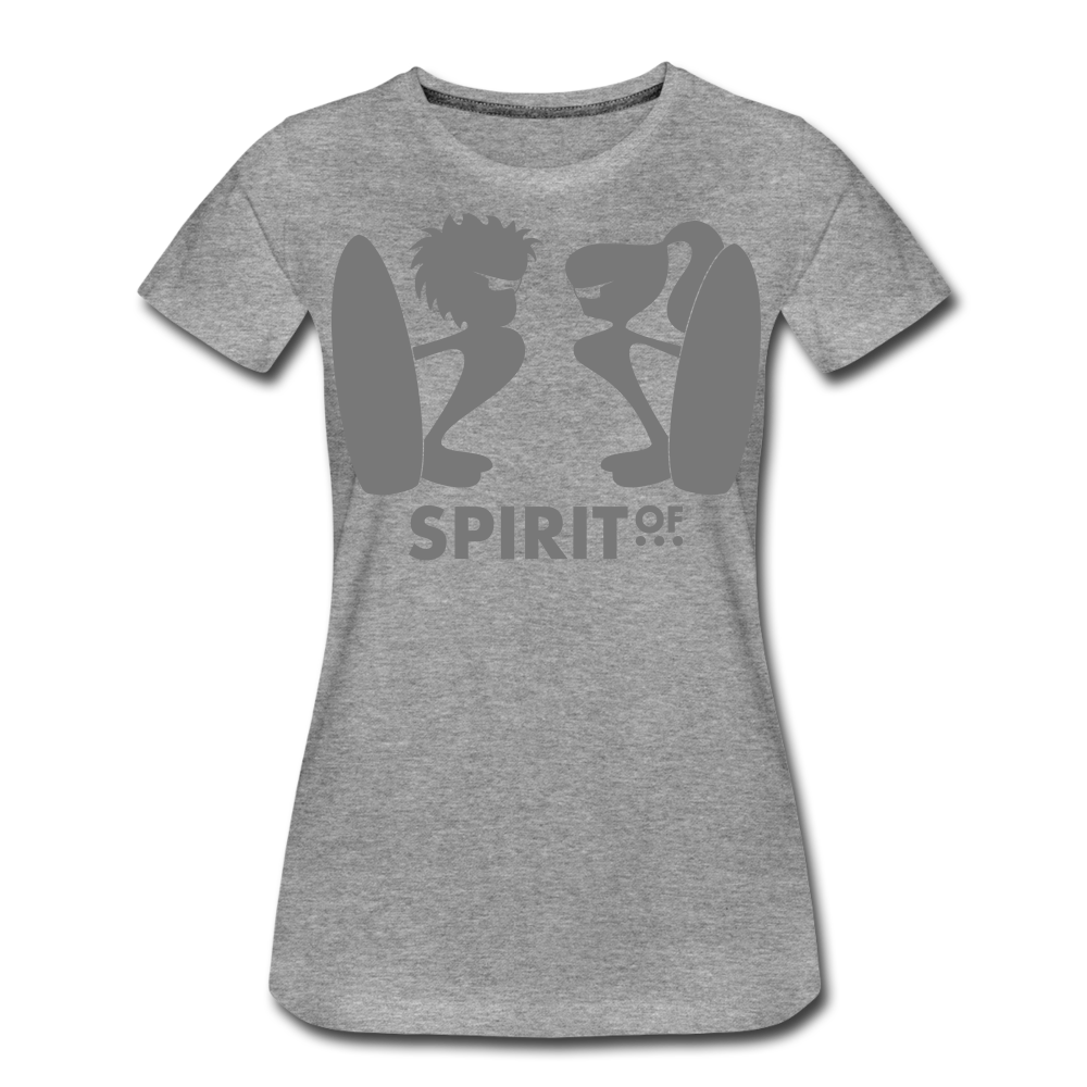 Camiseta Básica 150 Gris Jaspeado (Mujer) - Spiritof Surf Grey Shapes - heather grey
