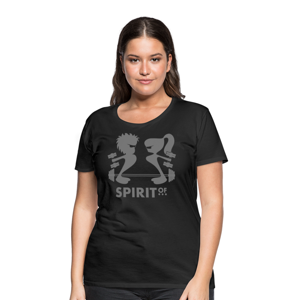Camiseta Básica 150 Negra (Mujer) - Spiritof Gym Grey Shapes - black