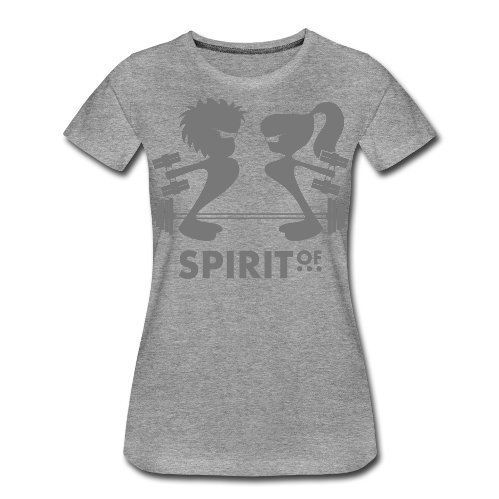 Camiseta Básica 150 Gris Jaspeado (Mujer) - Spiritof Gym Grey Shapes - heather grey