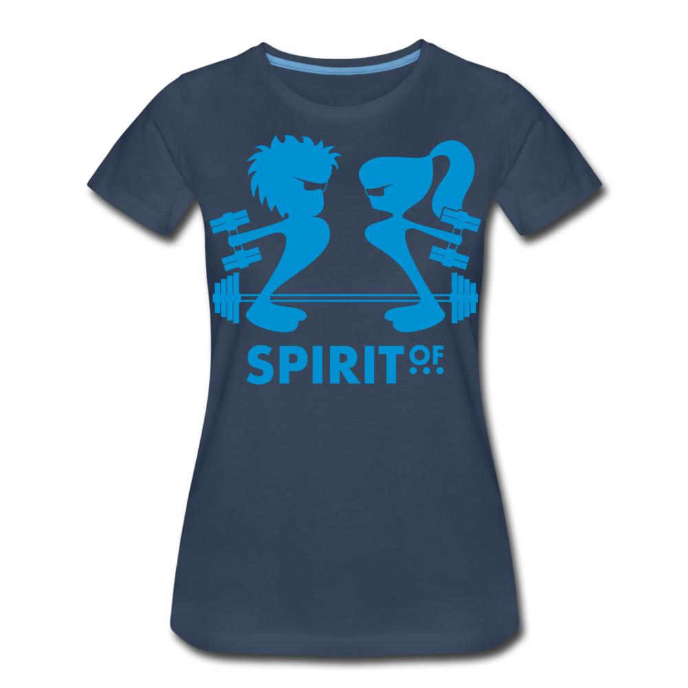 Camiseta Básica 150 Azul Marino (Mujer) - Spiritof Gym LightBlue Shapes - navy