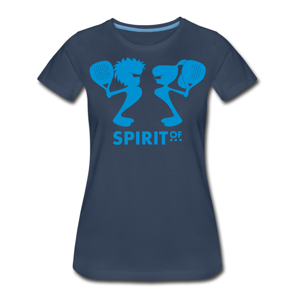 Camiseta Básica 150 Azul Marino (Mujer) - Spiritof Pádel LightBlue Shapes - navy