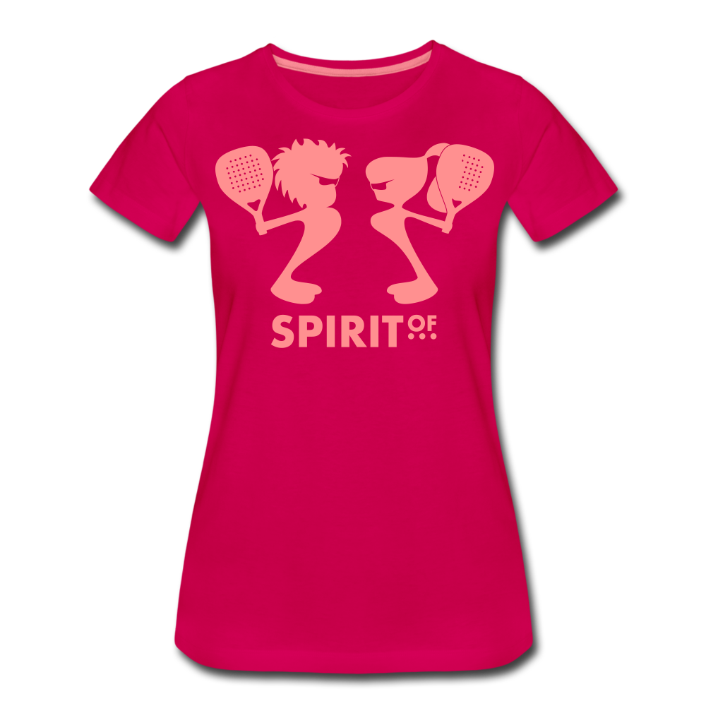 Camiseta Básica 150 Fucsia (Mujer) - Spiritof Pádel Pink Shapes - dark pink