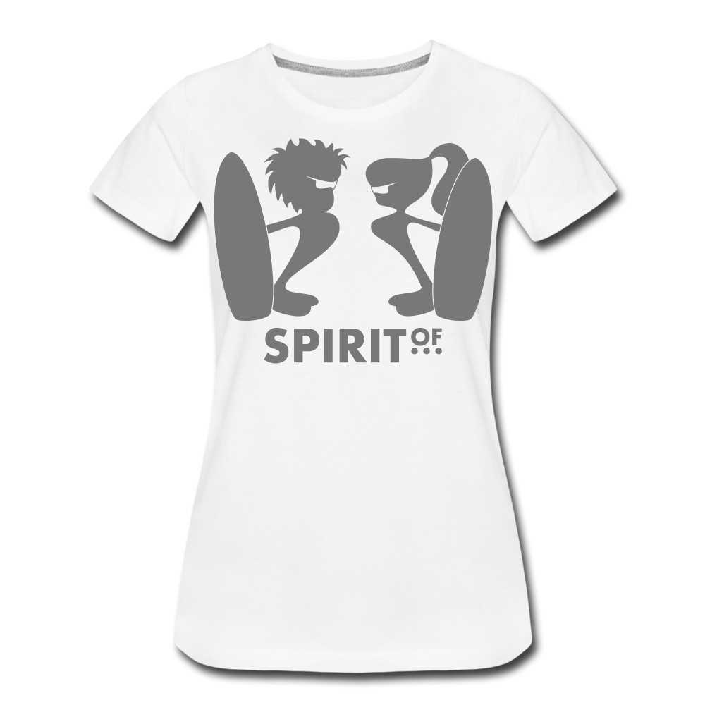 Camiseta Básica 150 Blanca (Mujer) - Spiritof Surf Grey Shapes - white