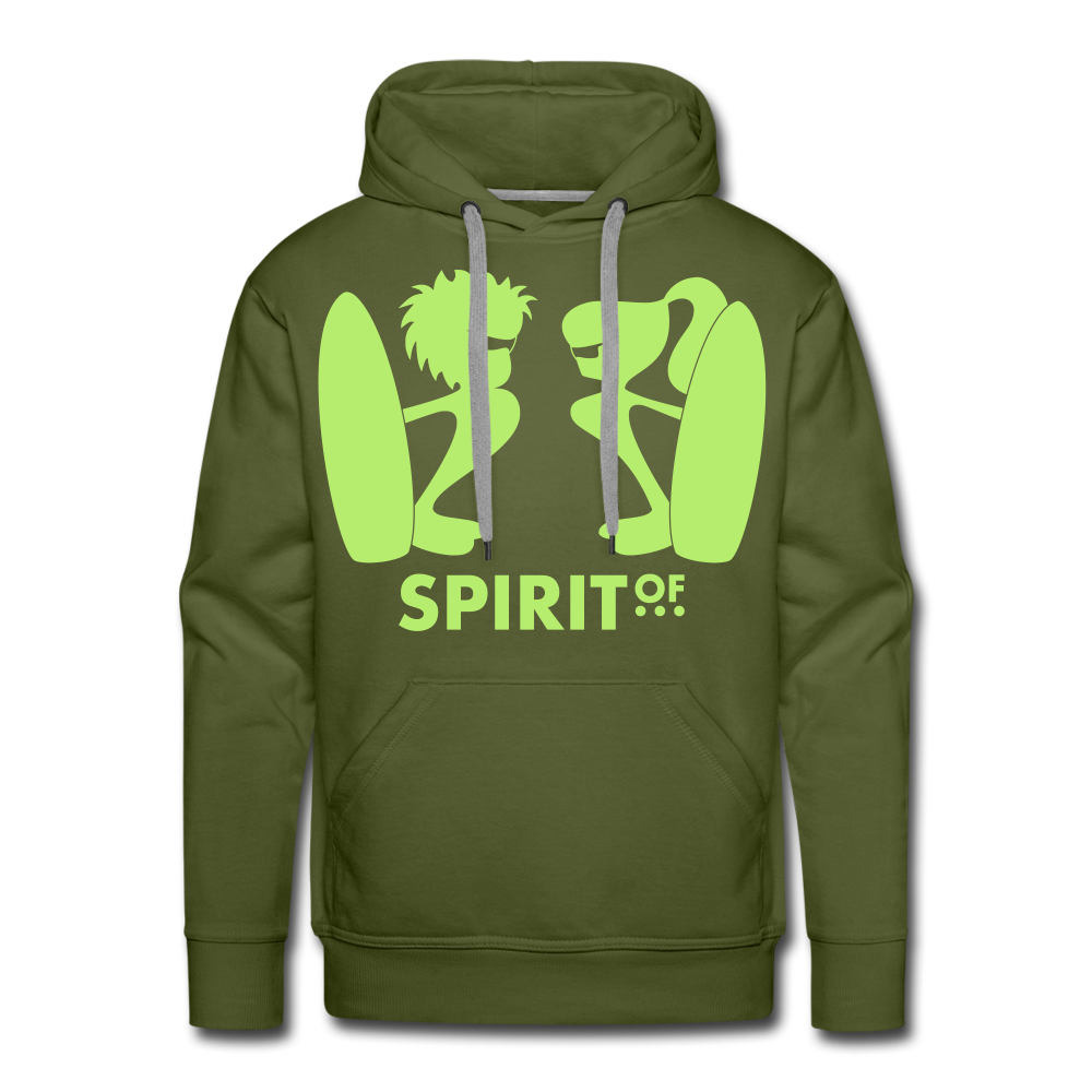 Sudadera Verde con capucha (Hombre) - Spiritof Surf BrightGreen Shapes - olive green
