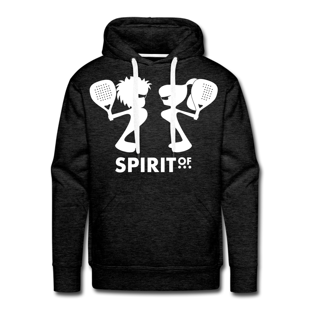 Sudadera Antracita con capucha (Hombre) - Spiritof Padel White Shapes - charcoal grey