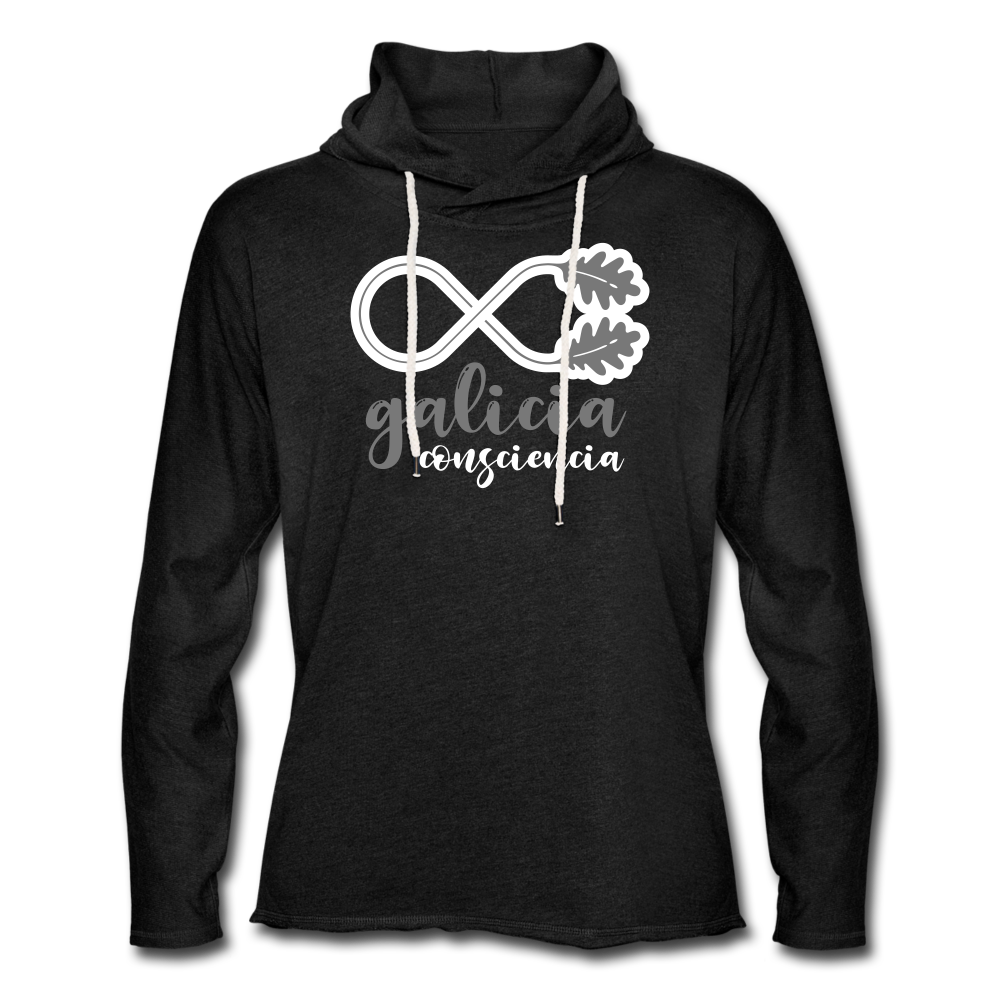 Sudadera Ligera Antracita con capucha (Unisex) - Consciencia Galicia Grey&White - charcoal grey