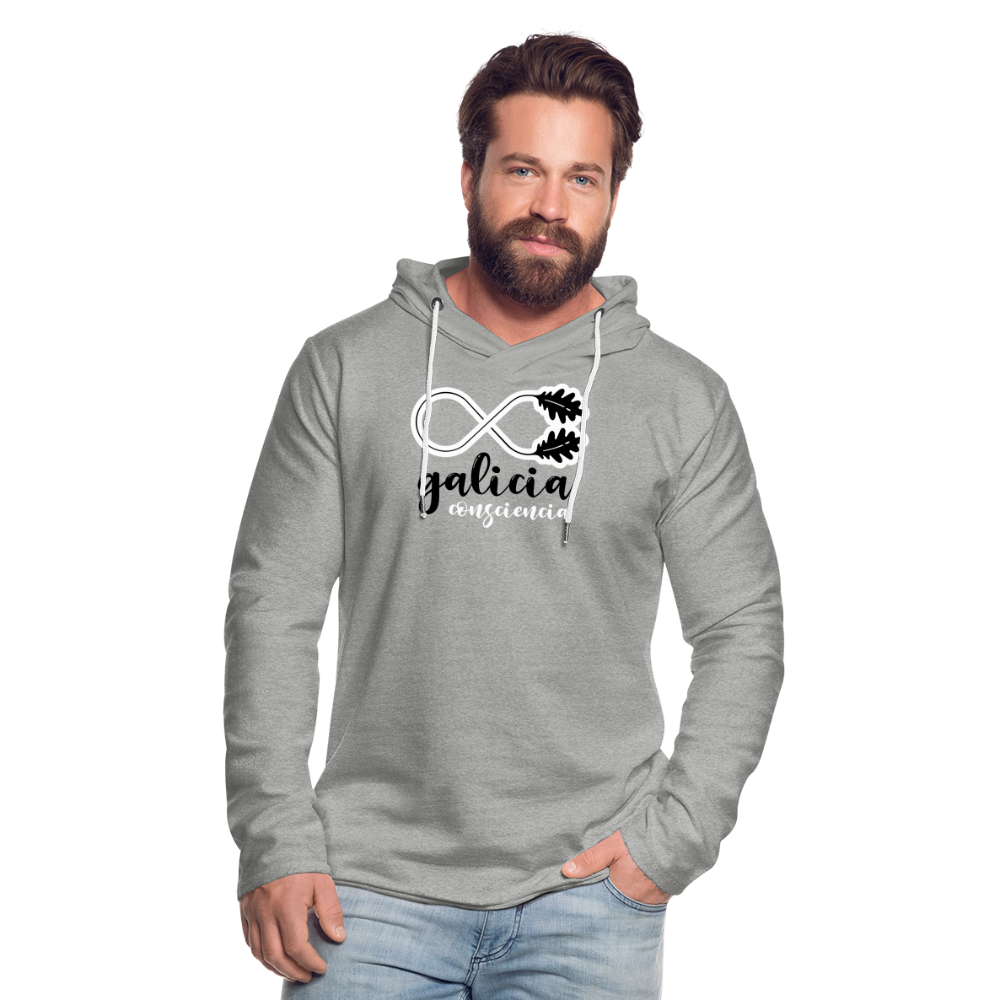 Sudadera Ligera Gris Jaspeado con capucha (Unisex) - Consciencia Galicia Black&White - heather grey