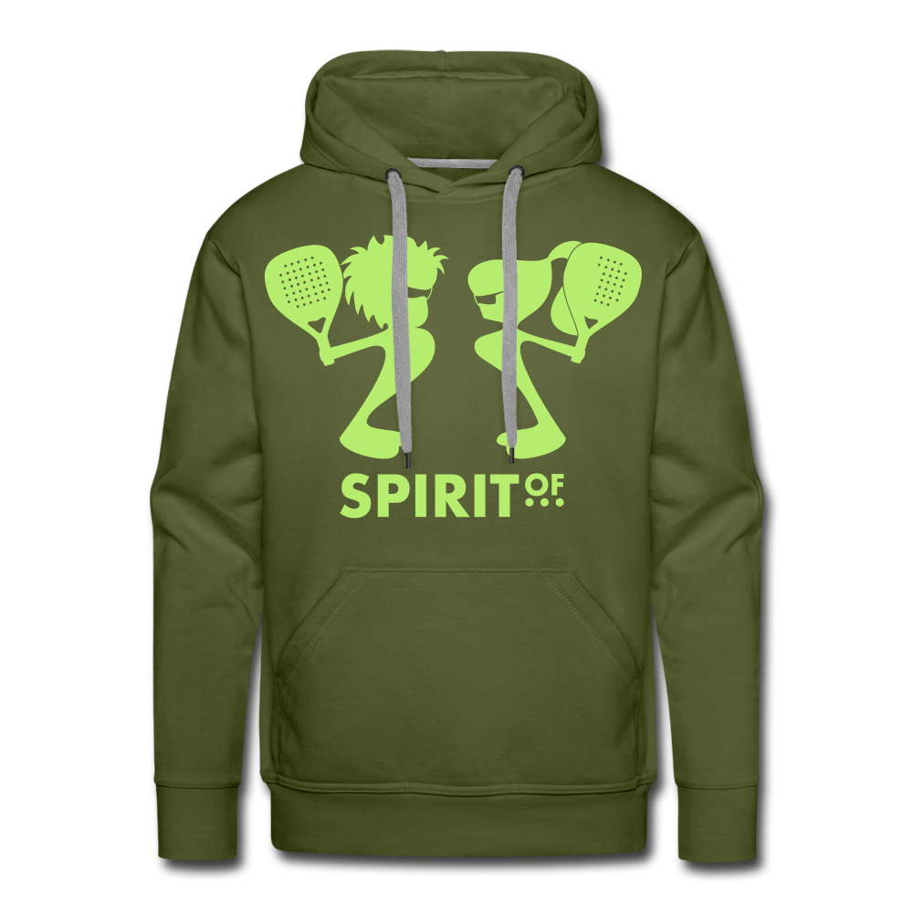 Sudadera Verde con capucha (Hombre) - Spiritof Pádel BrightGreen Shapes - olive green