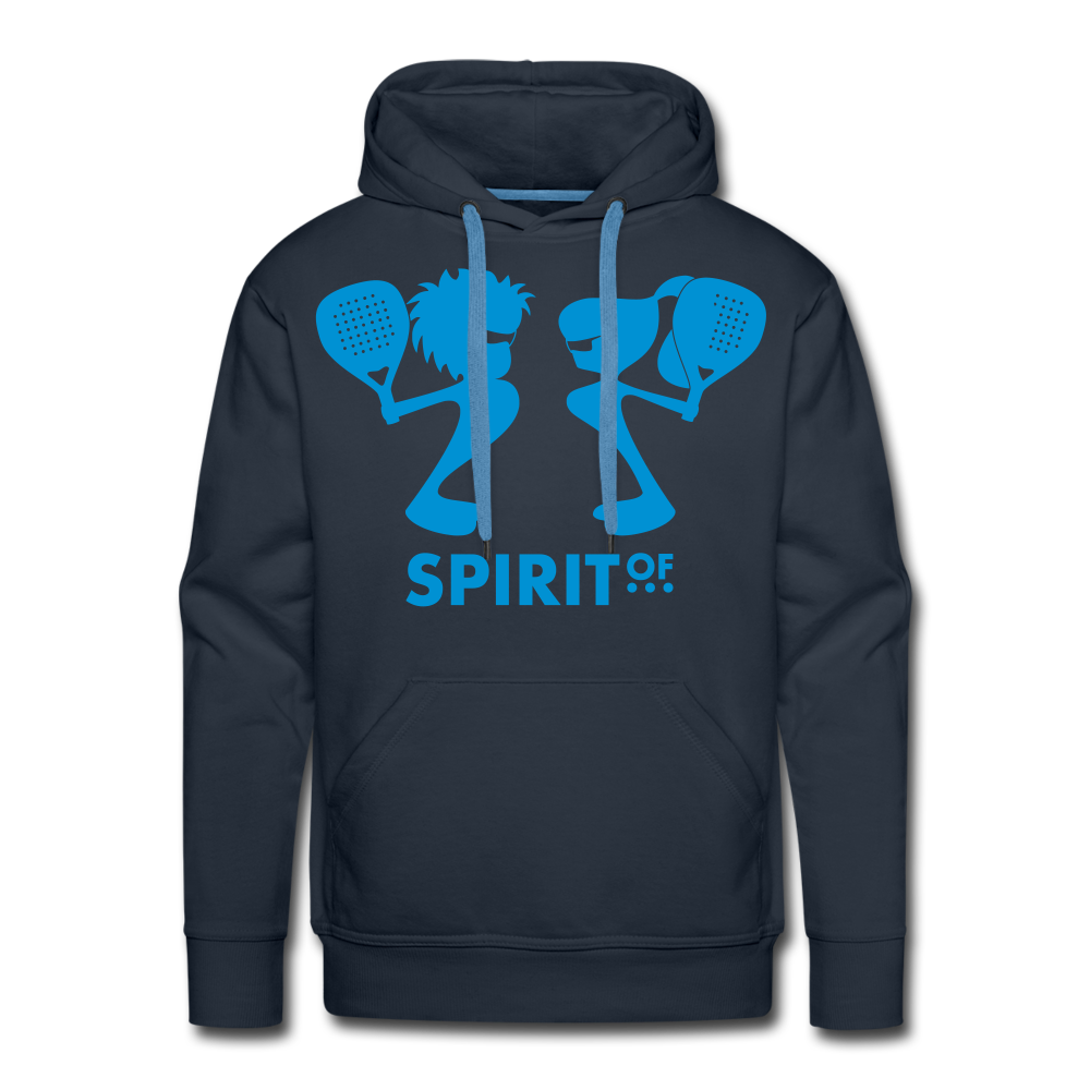 Sudadera Azul Marino con capucha (Hombre) - Spiritof Pádel LightBlue Shapes - navy