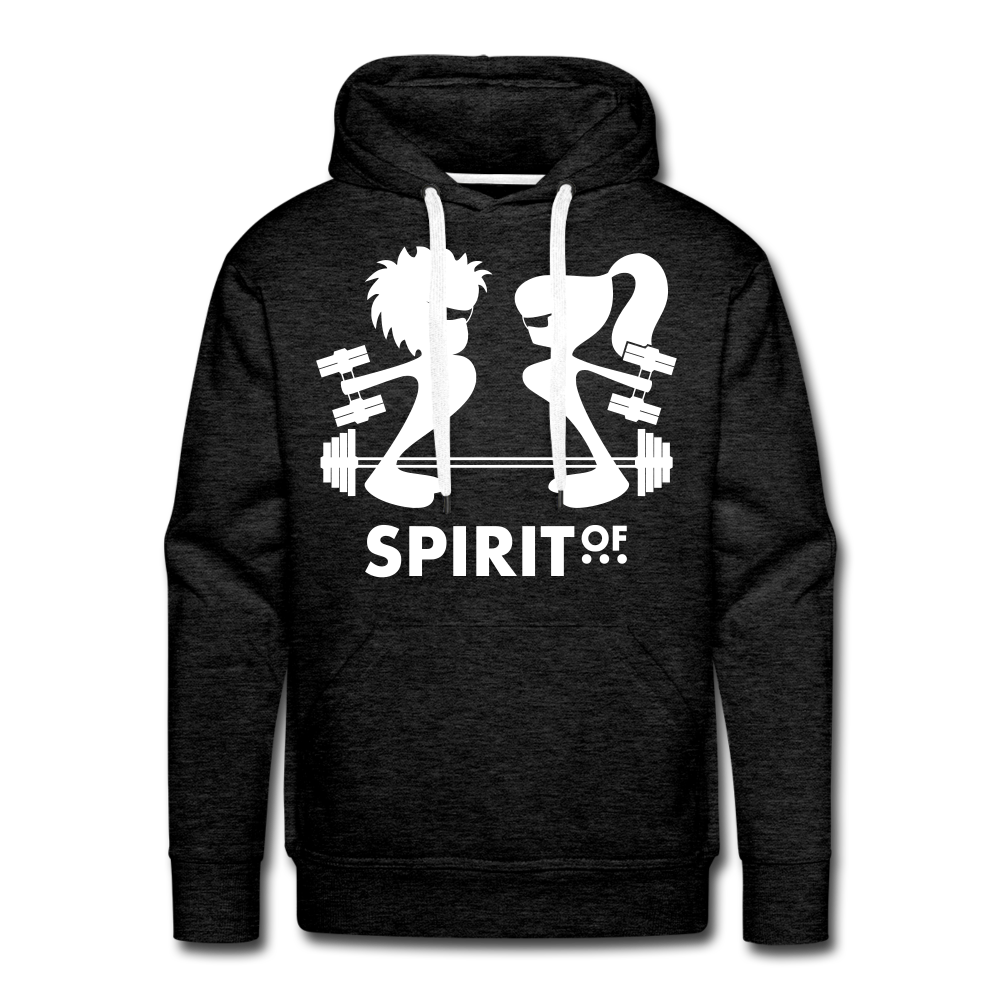 Sudadera Antracita con capucha (Hombre) - Spiritof Gym White Shapes - charcoal grey