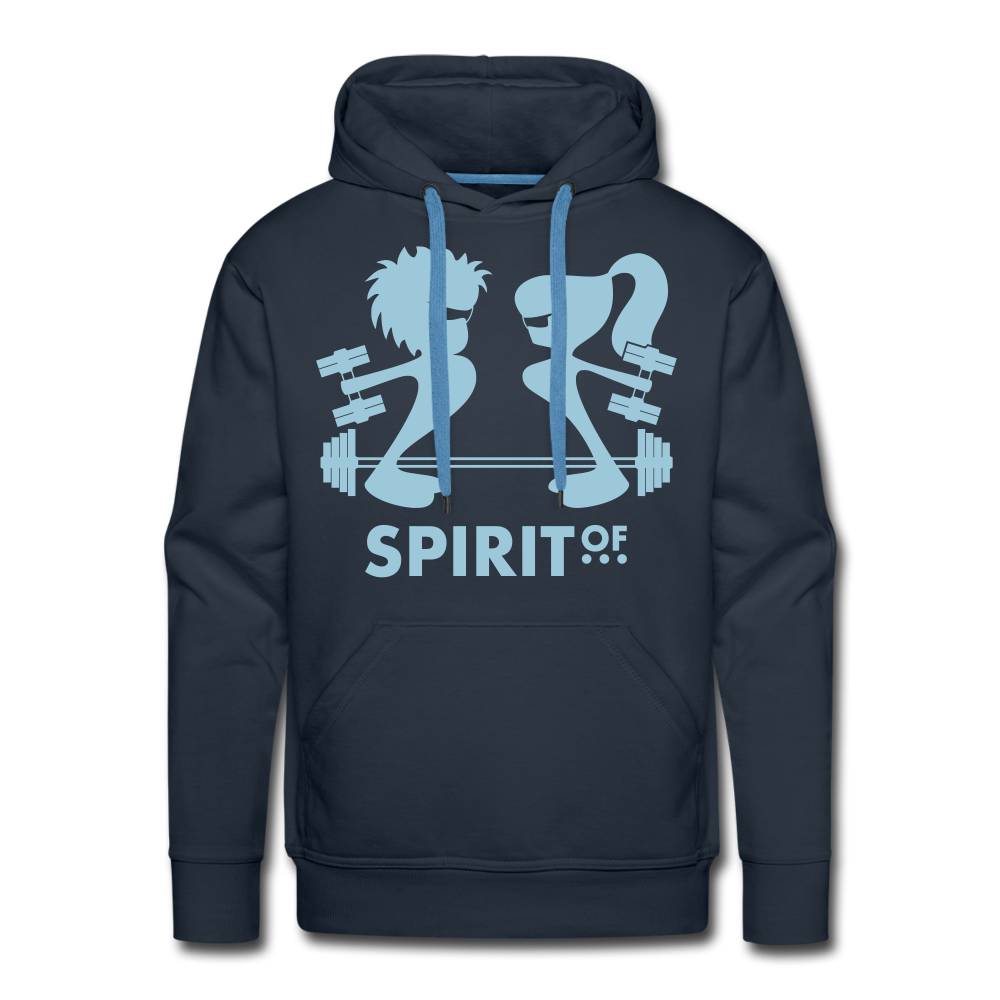 Sudadera Azul Marino con capucha (Hombre) - Spiritof Gym SkyBlue Shapes - navy