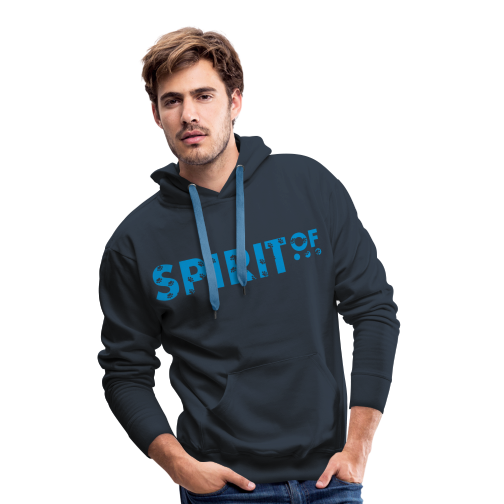 Sudadera Azul Marino con capucha (Hombre) - Spiritof Animal LightBlue (FootPrints) - navy