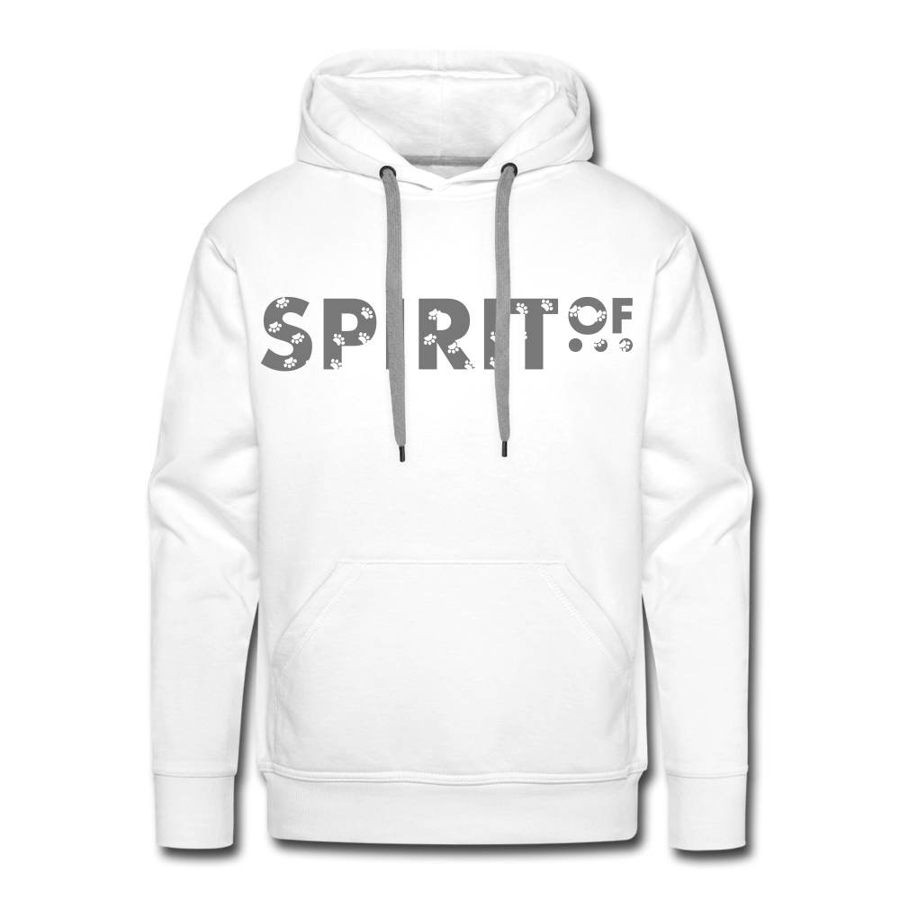 Sudadera Blanca con capucha (Hombre) - Spiritof Animal Grey (FootPrints) - white