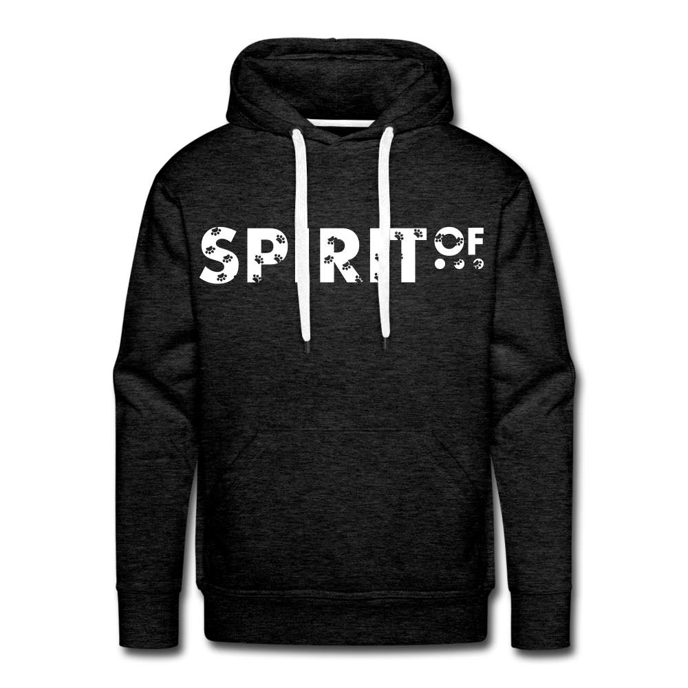 Sudadera Antracita con capucha (Hombre) - Spiritof Animal White (FootPrints) - charcoal grey