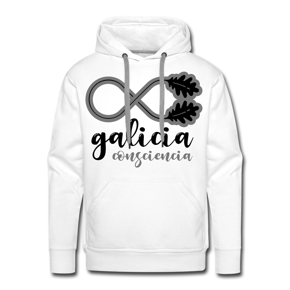 Sudadera Blanca con capucha (Hombre) - Consciencia Galicia Black&Grey - white