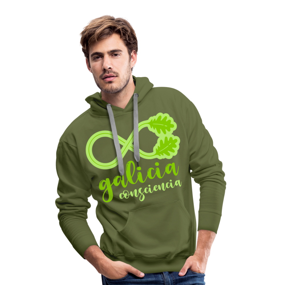 Sudadera Verde con capucha (Hombre) - Consciencia Galicia AppleGreen&BrightGreen - olive green