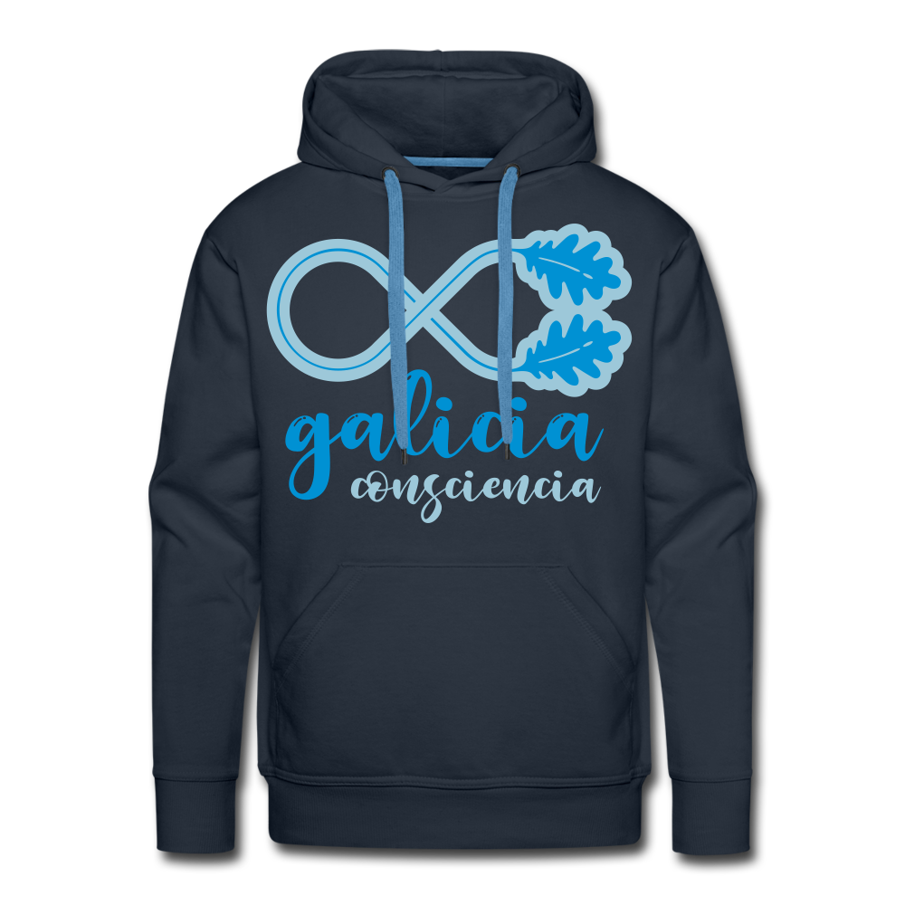 Sudadera Azul Marino con capucha (Hombre) - Consciencia Galicia LightBlue&SkyBlue - navy