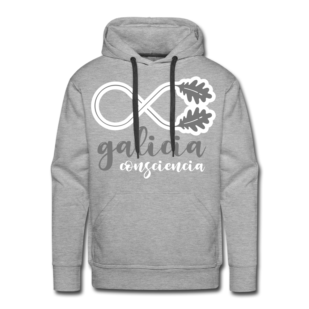 Sudadera Gris con capucha (Hombre) - Consciencia Galicia Grey&WHite - heather grey