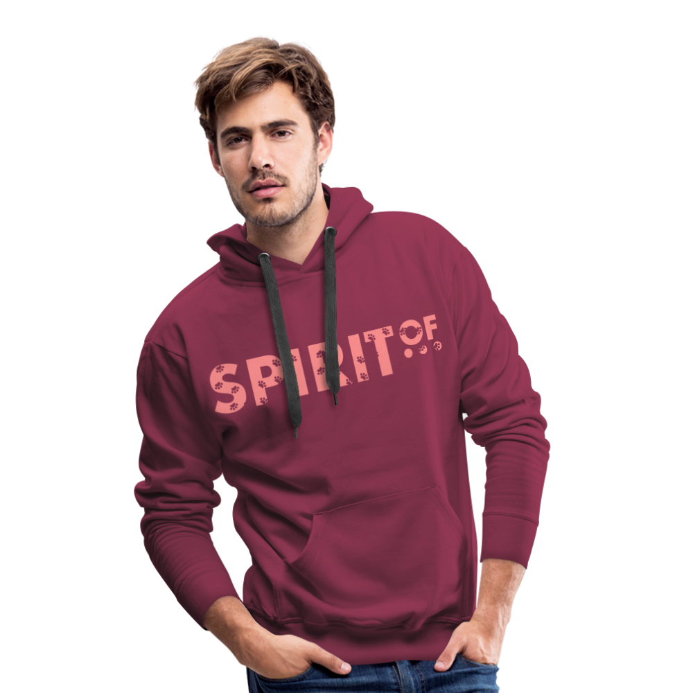 Sudadera Burdeos con capucha (Hombre) - Spiritof Animal Pink (FootPrints) - bordeaux