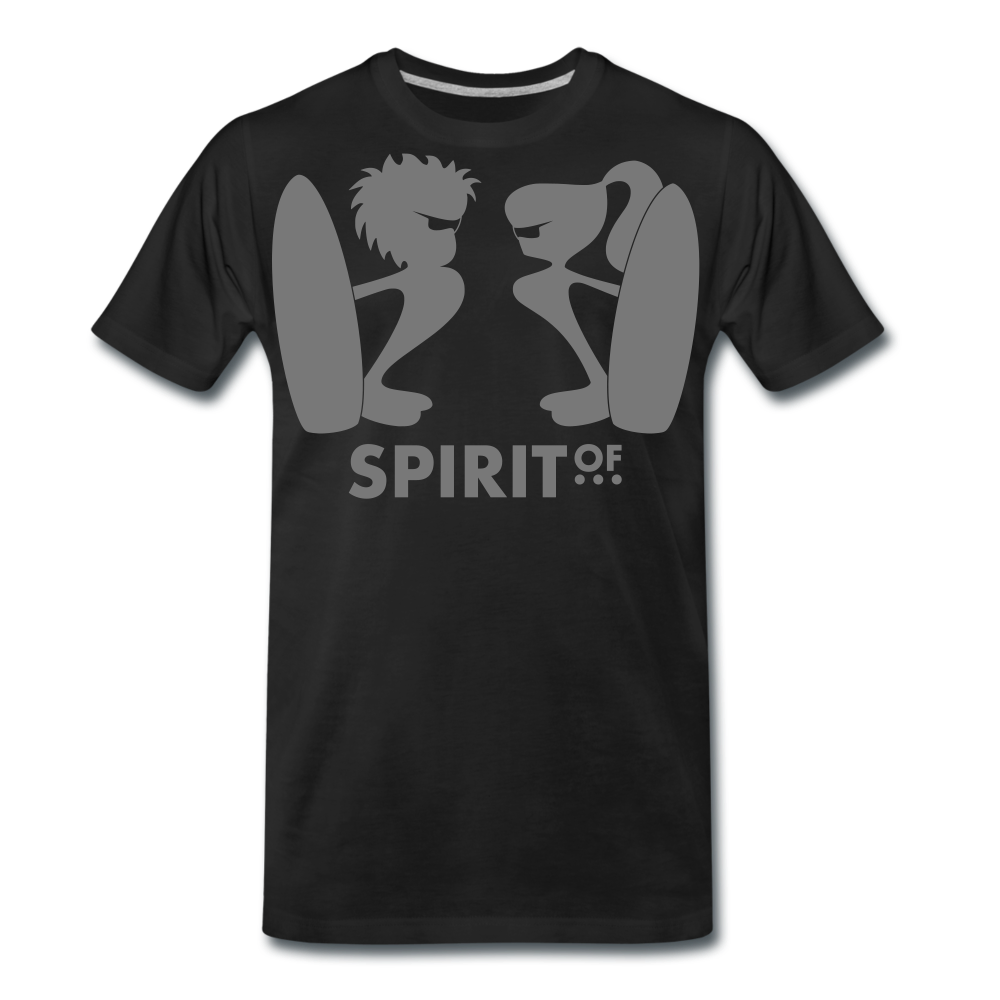 Camiseta Premium 150 Negra (Hombre) - Spiritof Surf Grey Shapes - black