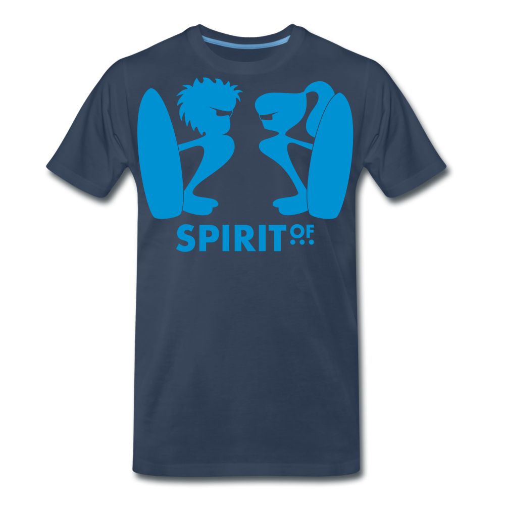 Camiseta Premium 150 Azul Marino (Hombre) - Spiritof Surf LightBlue Shapes - navy