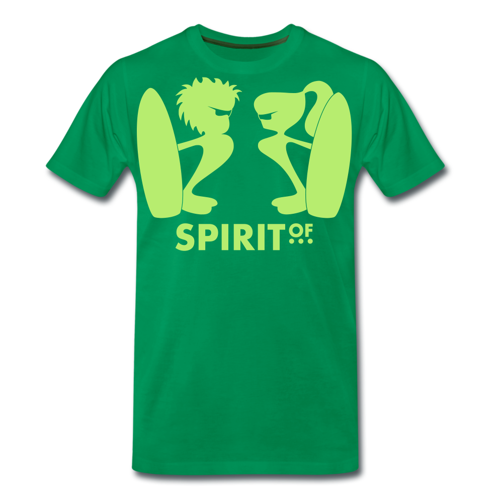 Camiseta Premium 150 Verde (Hombre) - Spiritof Surf BrightGreen Shapes - kelly green