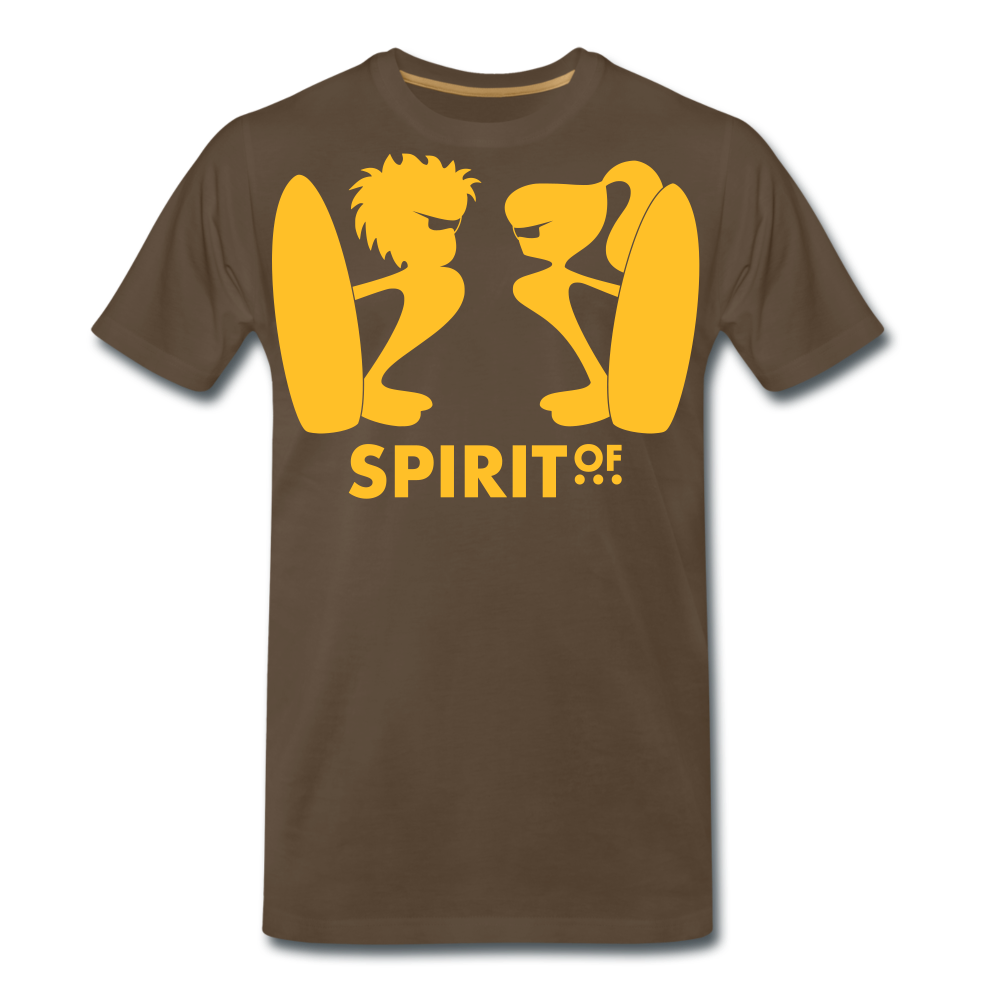 Camiseta Premium 150 Marrón (Hombre) - Spiritof Surf YellowGold Shapes - noble brown