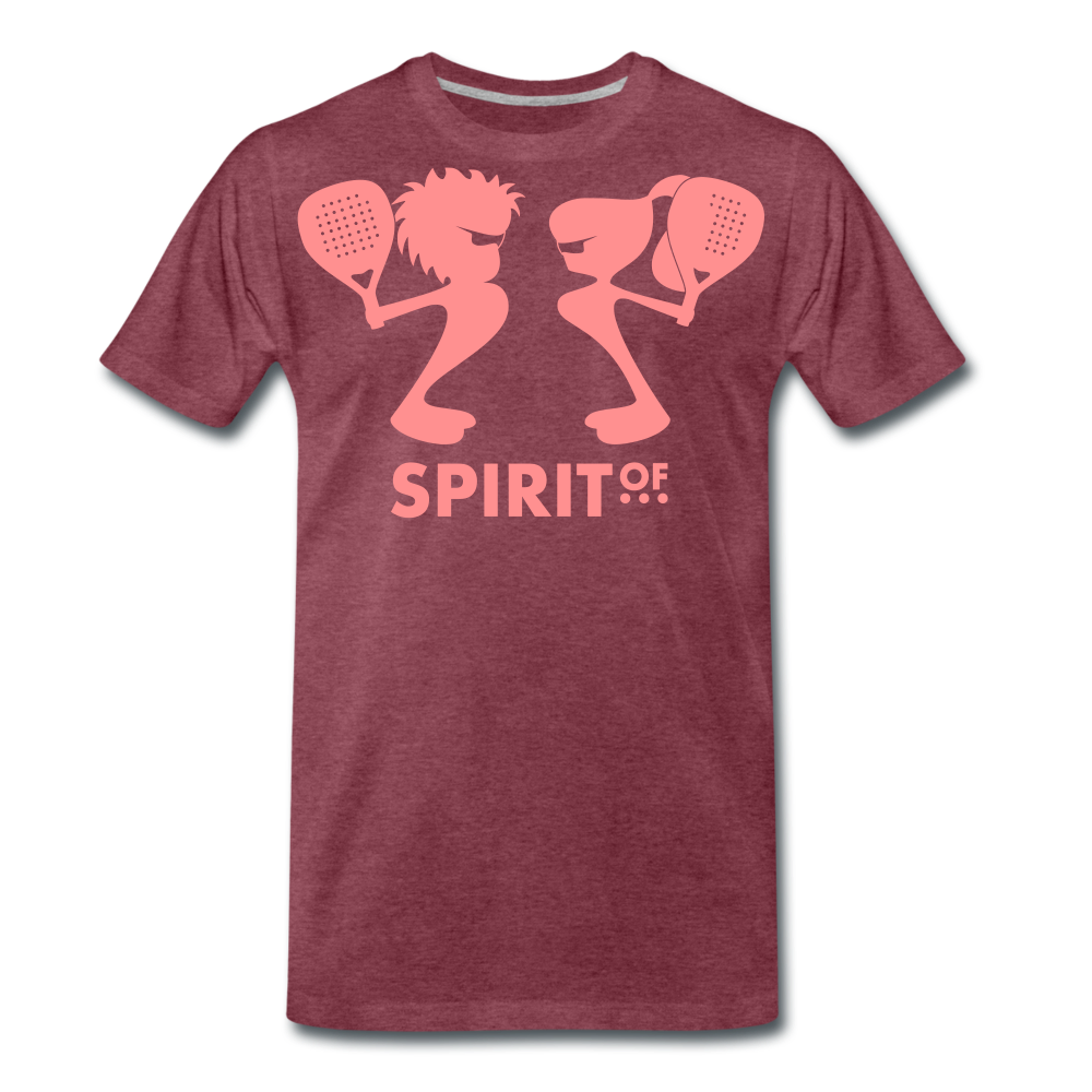 Camiseta Premium 150 Burdeos (Hombre) - Spiritof Pádel Pink Shapes - heather burgundy
