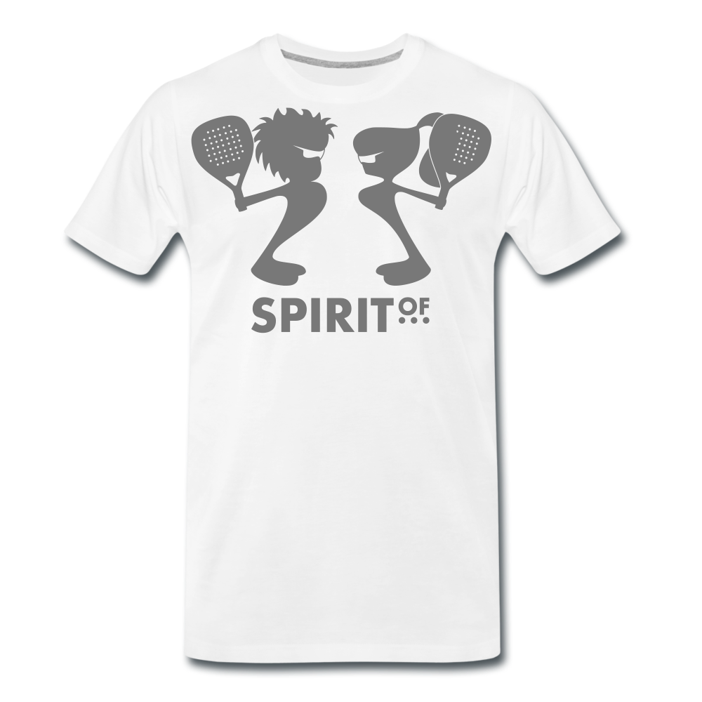Camiseta Premium 150 Blanca (Hombre) - Spiritof Pádel Grey Shapes - white
