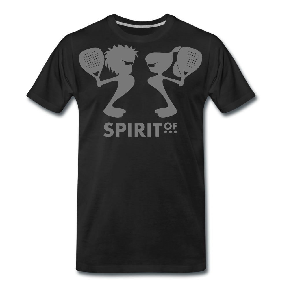 Camiseta Premium 150 Negra (Hombre) - Spiritof Pádel Grey Shapes - black