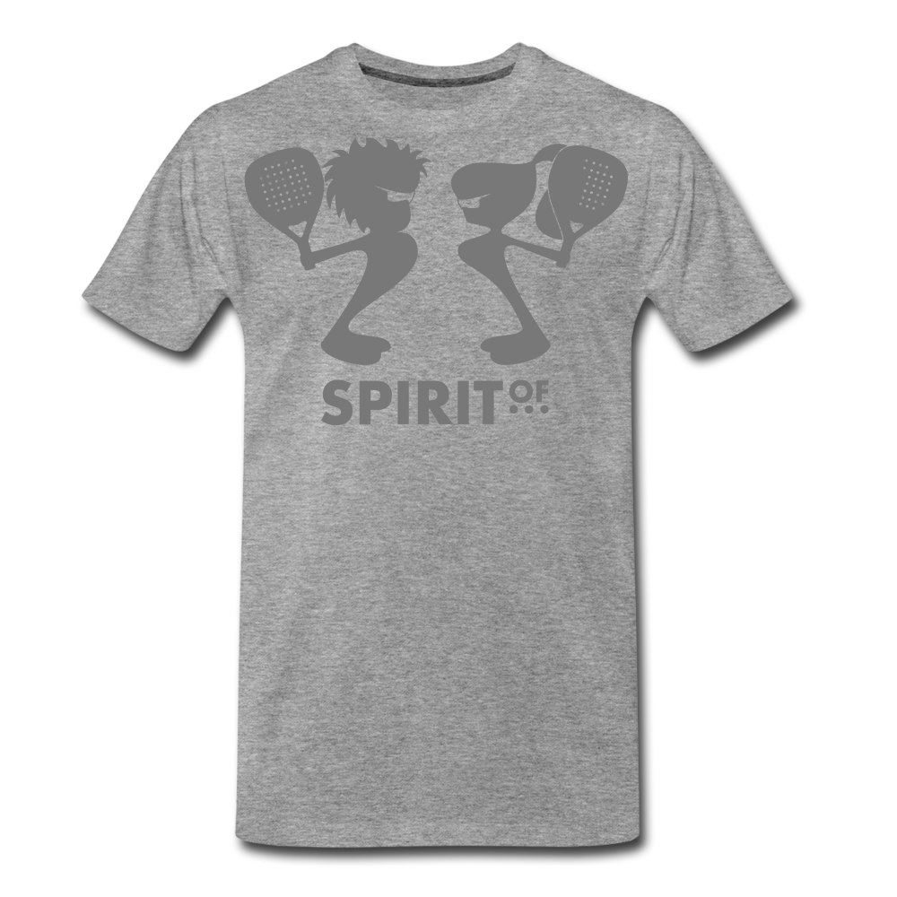 Camiseta Premium 150 Gris Jaspeado (Hombre) - Spiritof Pádel Grey Shapes - heather grey