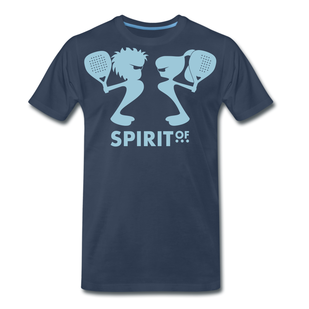 Camiseta Premium 150 Azul Marino (Hombre) - Spiritof Pádel SkyBlue Shapes - navy