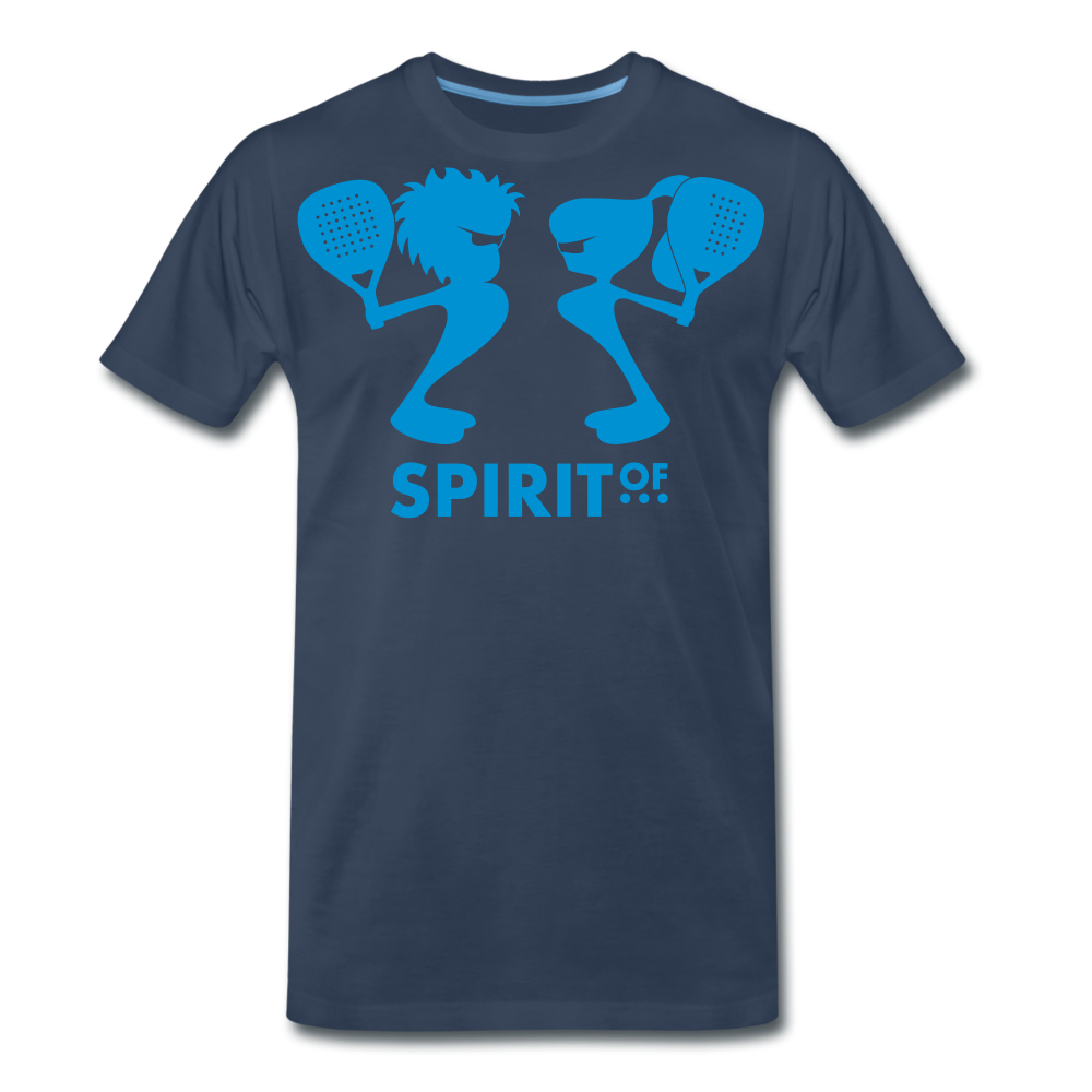 Camiseta Premium 150 Azul Marino (Hombre) - Spiritof Pádel LightBlue Shapes - navy