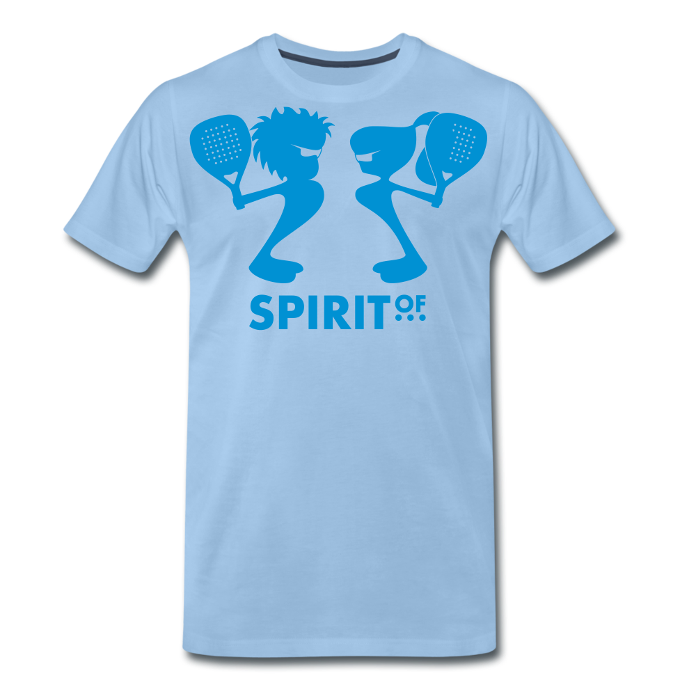 Camiseta Premium 150 Azul Cielo (Hombre) - Spiritof Pádel LightBlue Shapes - sky