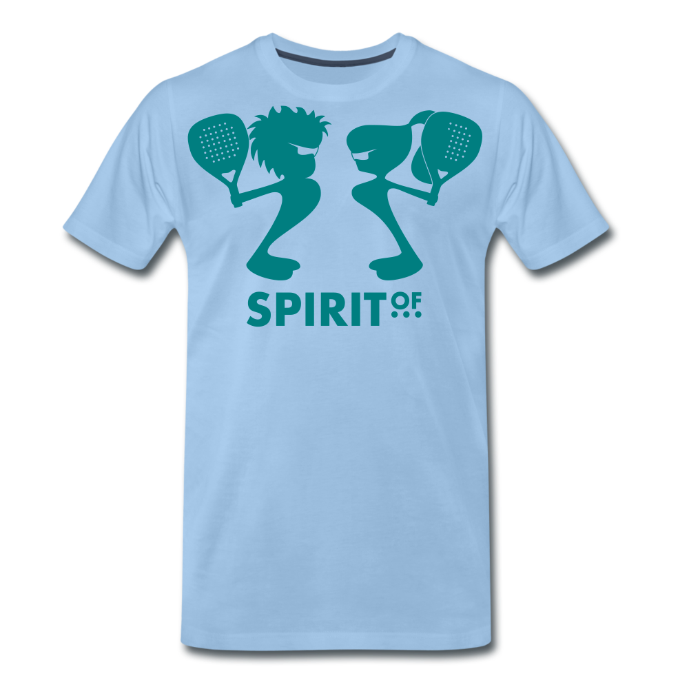 Camiseta Premium 150 Azul cielo (Hombre) - Spiritof Pádel EmeraldGreen Shapes - sky