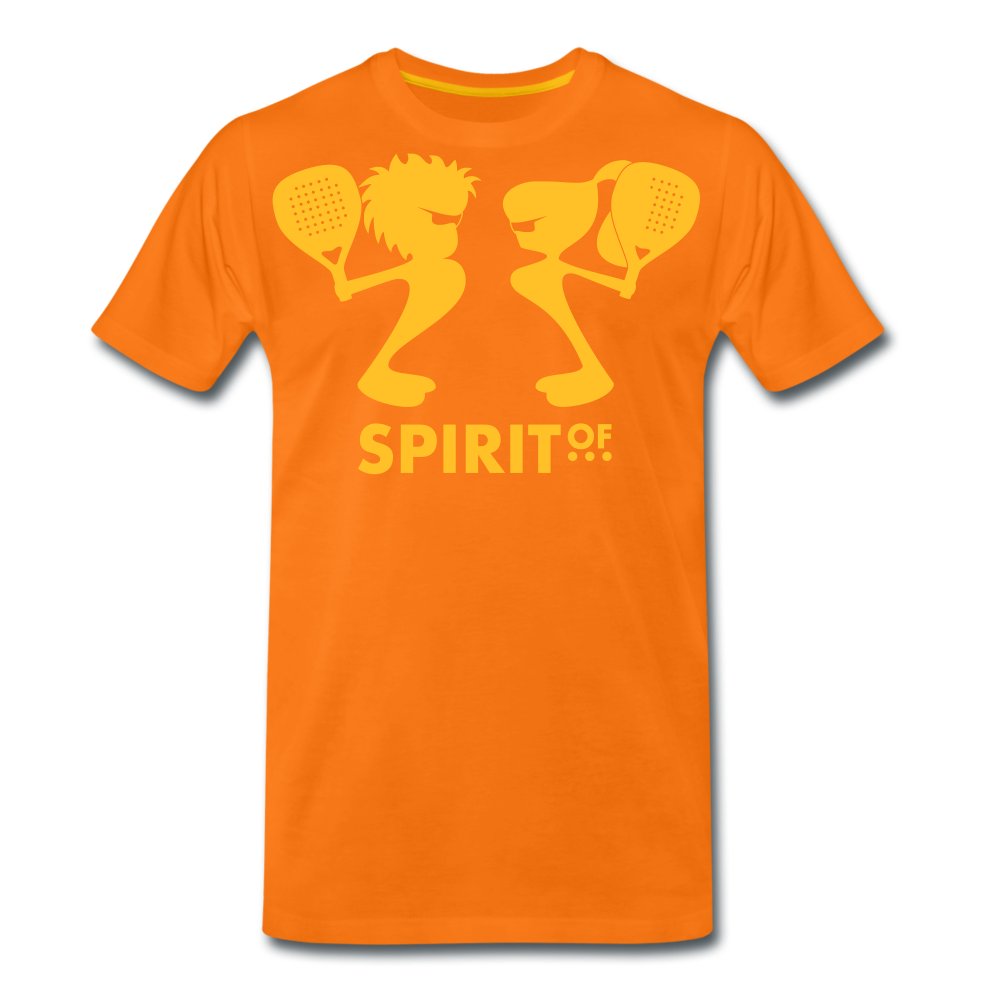 Camiseta Premium 150 Naranja (Hombre) - Spiritof Pádel YellowGold Shapes - orange
